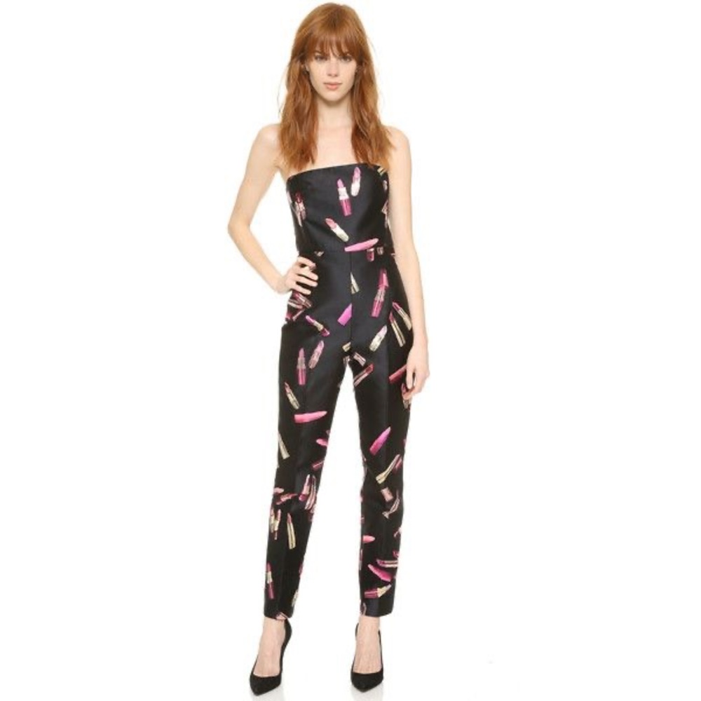 Giamba Lipstick Black and Pink Jumpsuit